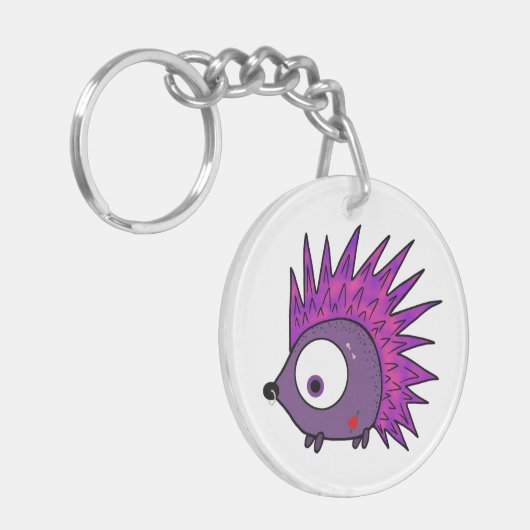 de egel punk sleutelhanger (Voorkant Links)