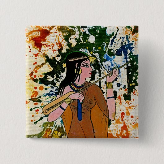 De Egyptische betoger Michael Moffa Vierkante Button 5,1 Cm (Voorkant)