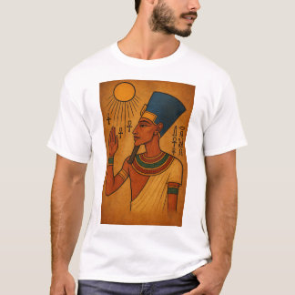 De Egyptische farao Akhenaten zonaanbiddingskunst T-shirt