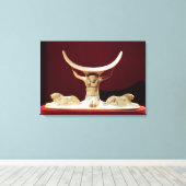 De Egyptische God van de Lucht, Shu. Canvas Afdruk (Insitu (Houten vloer))