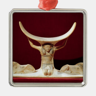 De Egyptische God van de Lucht, Shu. Metalen Ornament