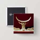 De Egyptische God van de Lucht, Shu. Vierkante Button 5,1 Cm (Voorkant /achterkant)