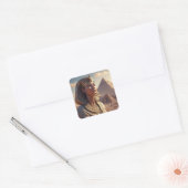 De Egyptische koningin. Vierkante Sticker (Envelop)