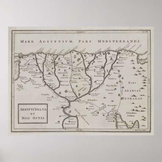 De  Egyptische rivier de New Nile Delta Map (jaren Poster (Voorkant)