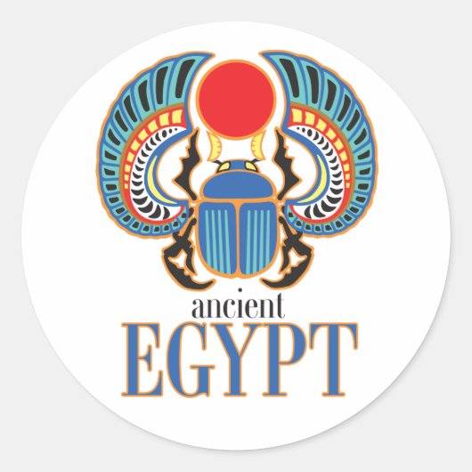 De Egyptische sjaalkever. Ancient Egypte Ronde Sticker (Voorkant)