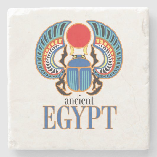 De Egyptische sjaalkever. Ancient Egypte Stenen Onderzetter (Voorkant)