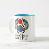 De Egyptische sjaalkever. Ancient Egypte Tweekleurige Koffiemok (Voorkant links)