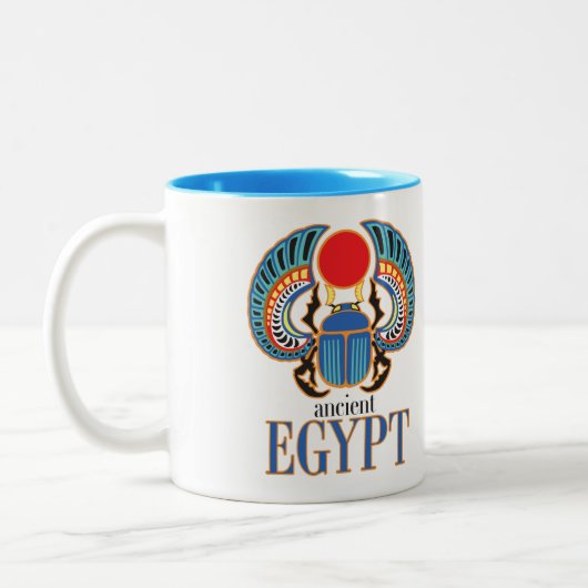 De Egyptische sjaalkever. Ancient Egypte Tweekleurige Koffiemok (Links)