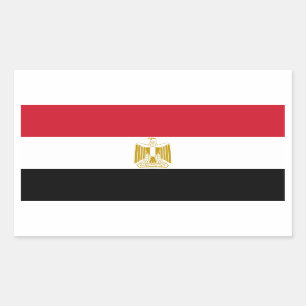 De Egyptische Vlag van Egypte/ Rechthoekige Sticker
