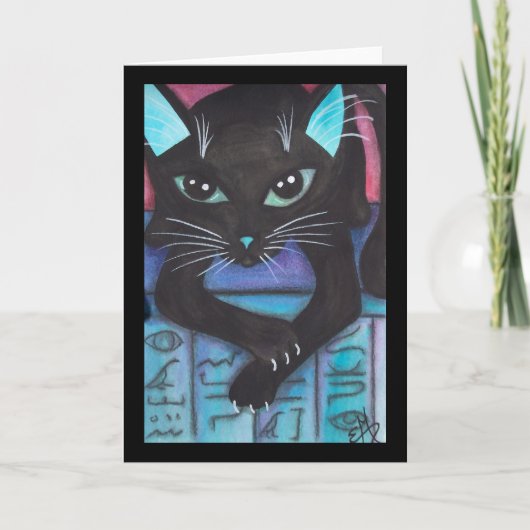 De Egyptische Zwarte Kat van de Bast Kaart (Voorkant)