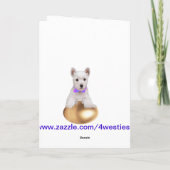 De Eieren van het Puppy van Westie - de Wensen van Feestdagen Kaart (Achterkant)