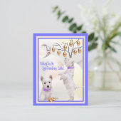 De Eieren van het Puppy van Westie - de Wensen van Feestdagenkaart (Staand voorkant)