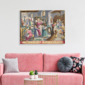 De eieren worden naar behoren in Worms gestrooid,  Canvas Afdruk (Insitu (Woonkamer))