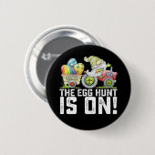De Eierjacht Begint Kabouter Grappig Pasen Ronde Button 5,7 Cm (Voorkant /achterkant)