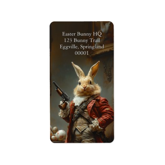 De eierjacht, de jacht op paashaas etiket (Voorkant)