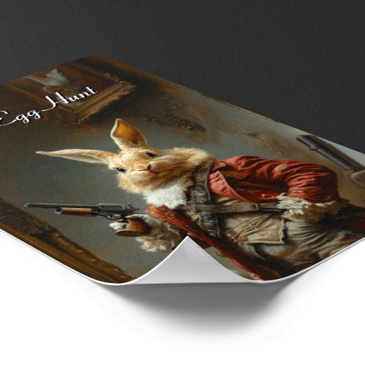 De eierjacht, de jacht op paashaas poster (Hoek)