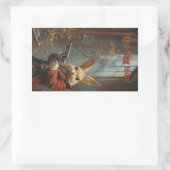 De eierjacht, de jacht op paashaas rechthoekige sticker (Tas)