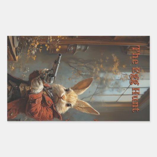 De eierjacht, de jacht op paashaas rechthoekige sticker (Voorkant)