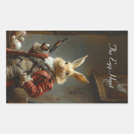 De eierjacht, de jacht op paashaas rechthoekige sticker