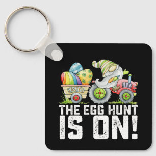 De eierjacht is aan de gang Gnome grappig Pasen Sleutelhanger