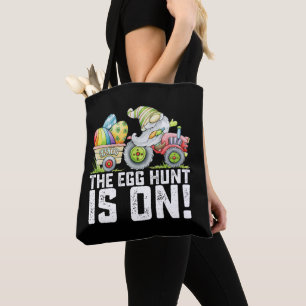 De eierjacht is aan de gang Gnome Grappig Pasen Tote Bag
