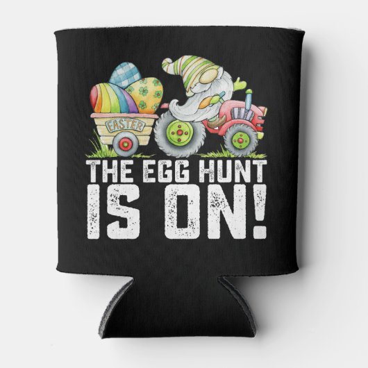 De eierjacht is op Gnome Grappig Pasen Blikjeskoeler (Voorkant)