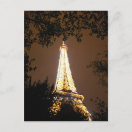 De Eiffel Tower bij Night, Parijs Frankrijk Briefkaart