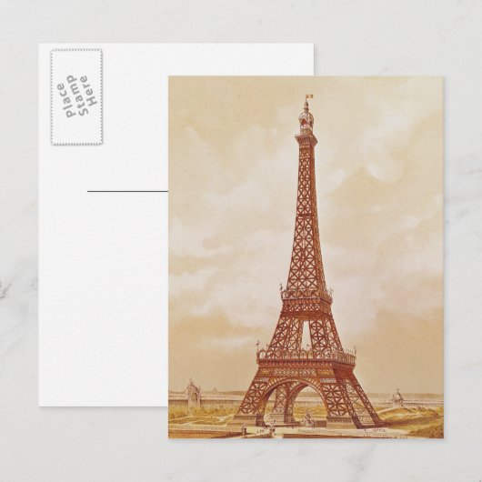De Eiffeltoren, 1889 Briefkaart (Voorkant / Achterkant)