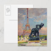 De Eiffeltoren en de olifant van Fremiet Briefkaart (Voorkant / Achterkant)