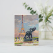 De Eiffeltoren en de olifant van Fremiet Briefkaart (Staand voorkant)