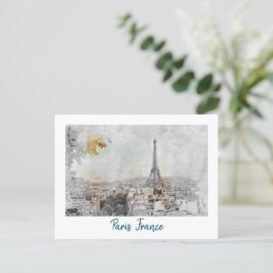 De Eiffeltoren, Frankrijk Retro Vintage Travel Briefkaart