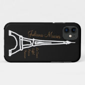 de Eiffeltoren gepersonaliseerde naam Case-Mate iPhone Case (Achterkant (horizontaal))