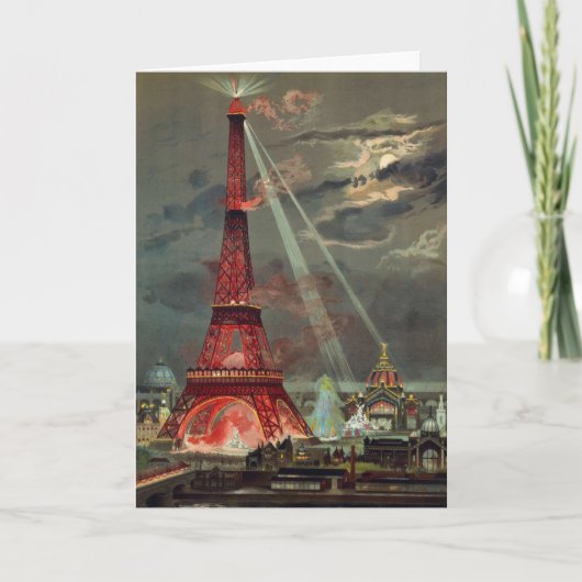 De Eiffeltoren in het Rode Wenskaart Kaart (Voorkant)