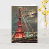 De Eiffeltoren in het Rode Wenskaart Kaart (Gele Bloem)