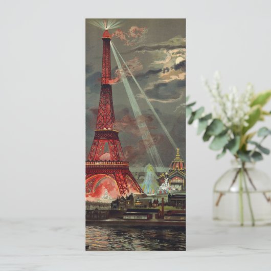 De Eiffeltoren in Rode Uitnodiging (Staand voorkant)
