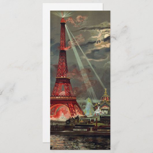 De Eiffeltoren in Rode Uitnodiging (Voorkant / Achterkant)