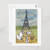 De Eiffeltoren, originele kunstparodie Briefkaart (Voorkant / Achterkant)