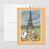 De Eiffeltoren, originele kunstparodie Briefkaart (Voorkant / Achterkant)