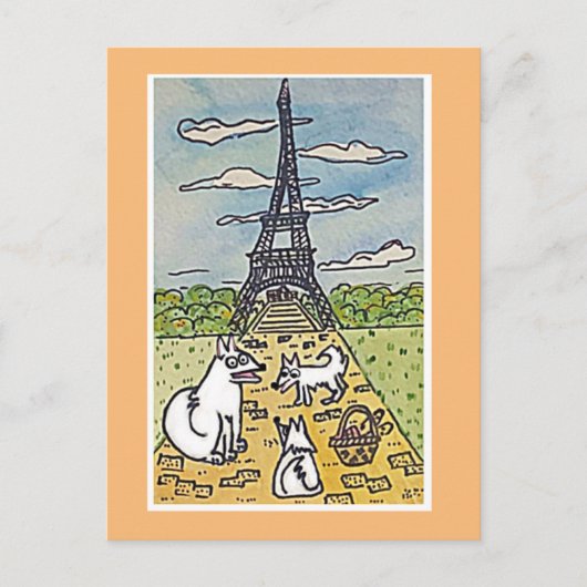 De Eiffeltoren, originele kunstparodie Briefkaart (Voorkant)