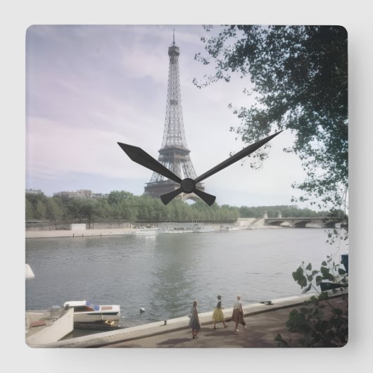 De Eiffeltoren. Parijs, circa 1960. Vierkante Klok (Voorkant)