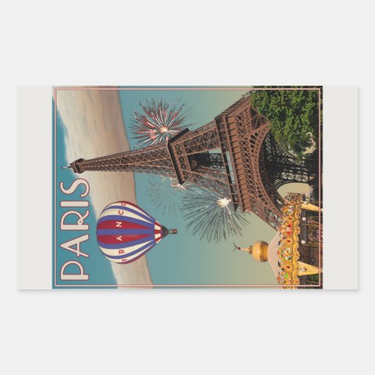 De Eiffeltoren Rechthoekige Sticker (Voorkant)