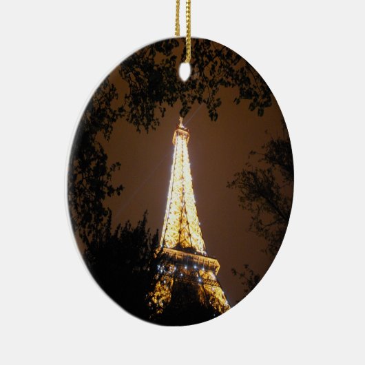 De Eiffeltoren 's nachts Keramisch Ornament (Rechts)