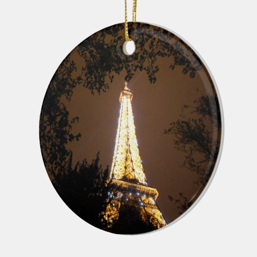 De Eiffeltoren 's nachts Keramisch Ornament (Links)