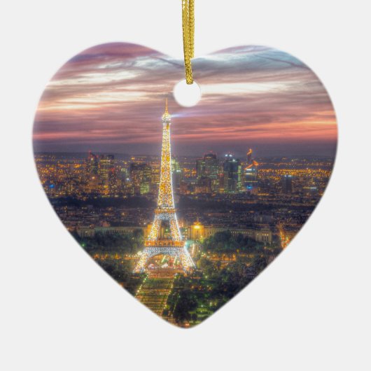 De Eiffeltoren 's nachts, Parijs Frankrijk Keramisch Ornament (Voorkant)