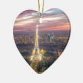 De Eiffeltoren 's nachts, Parijs Frankrijk Keramisch Ornament (Links)