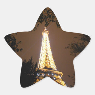 De Eiffeltoren 's nachts Ster Sticker