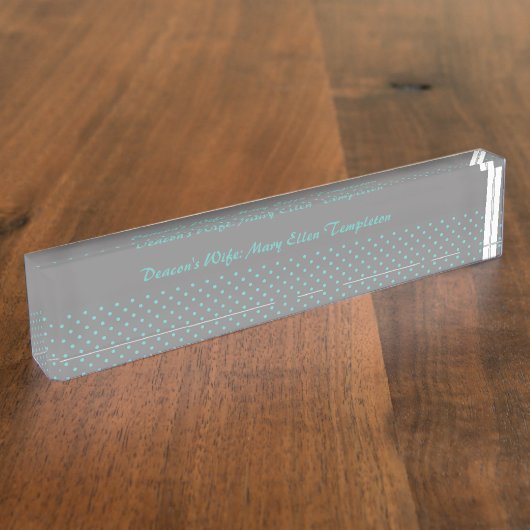 De Eigen Sjabloon van de vrouw van Deacon Naambordje (Zijkant)