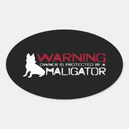 De eigenaar van de waarschuwing wordt beschermd do ovale sticker