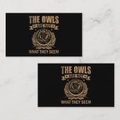 De eigenaren zijn niet wat ze lijken te zijn. visitekaartje (Voorkant / Achterkant)