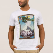 De Eiger Mountain, Zwitserland reisposter T-shirt (Voorkant)